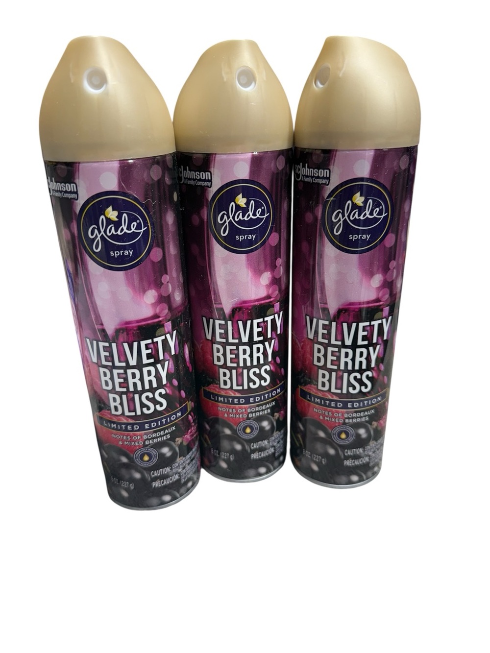 Glade Spray Limited Edition Velvety Berry Bliss Scent 3 Pack